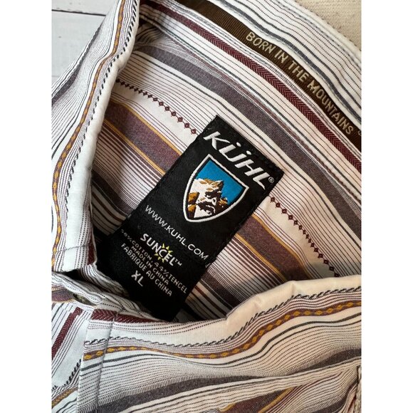 Kuhl Suncel Shirt Short sleeve button front XL Mens Extra large Striped Outdoors - Picture 6 of 9